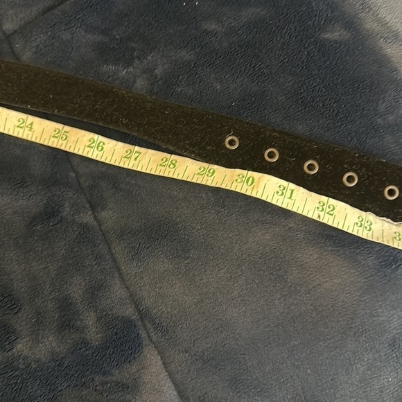 Anne Klein for Calderon Vintage Leather Velvet Belt with Crystal Buckle SzM - Picture 9 of 11